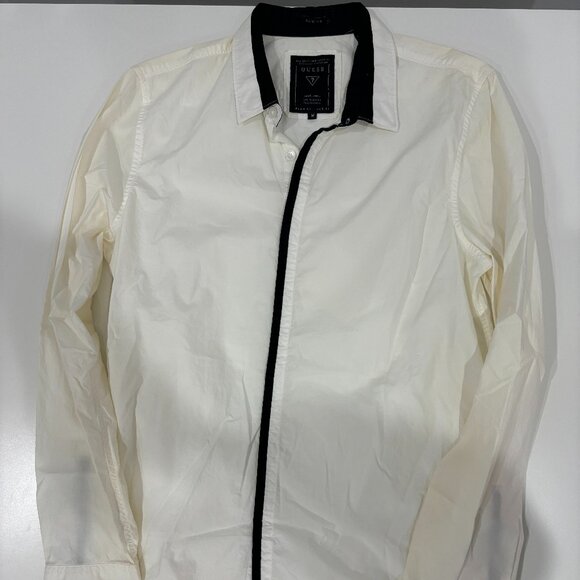 Guess Men's Black and White Dress Shirt | Size Medium - Picture 1 of 2